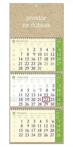 KALENDARI-2027 EKO SIRIO ZELENI