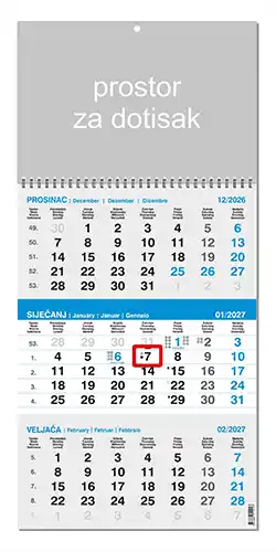 KALENDARI-2027 SIVO-PLAVI